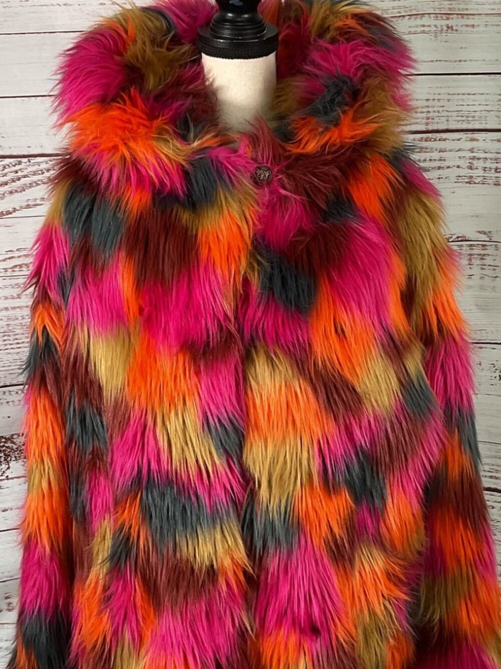 Spirithoods~ Fierce -  Intelligent 'Leopard' Faux Fur Multicolor Coat - Size XL